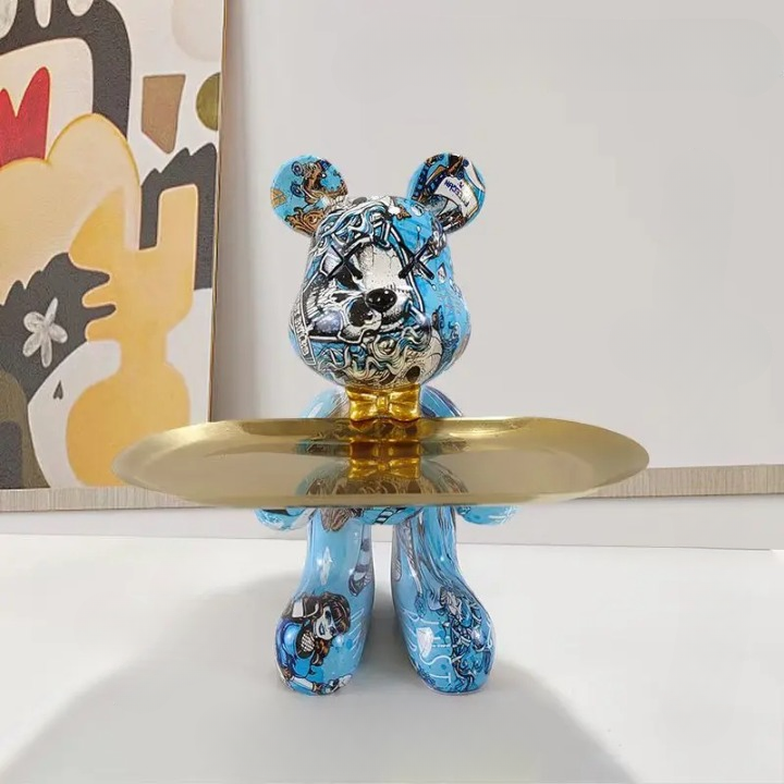 Craftbear - bjørnestatue med bakke