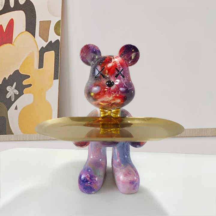 Craftbear - bjørnestatue med bakke