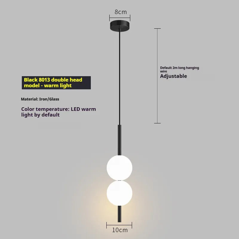 Vertiglobe pendelleuchte - vertical string mit milchglaskugel design hängelampe