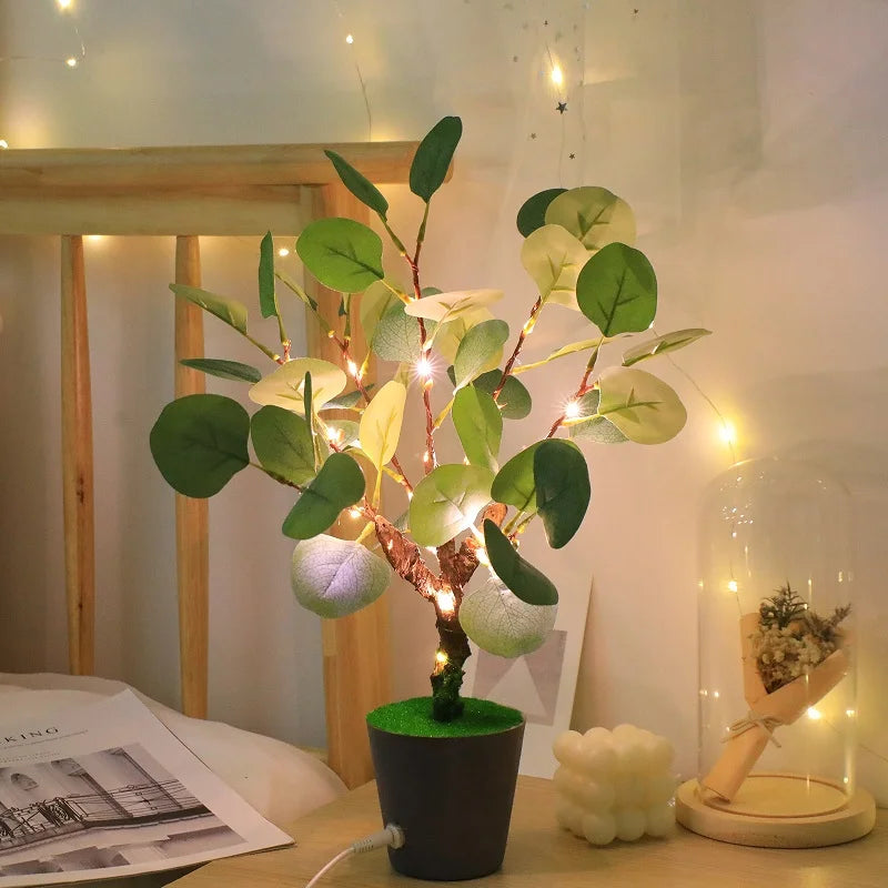 Led-natlys med julegren