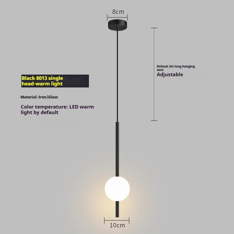 Vertiglobe pendelleuchte - vertical string mit milchglaskugel design hängelampe