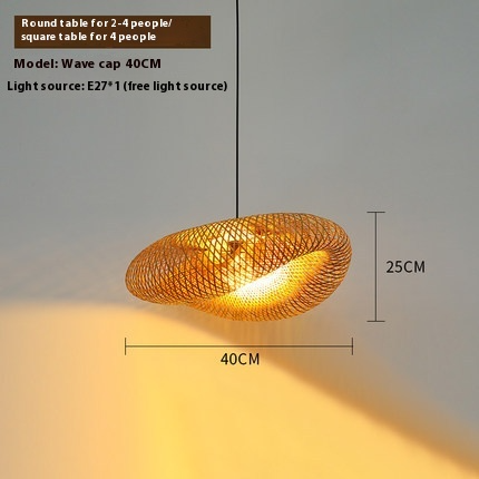 Ecolush loftslampe - håndlavet rattan pendel - rustik boho-lampe
