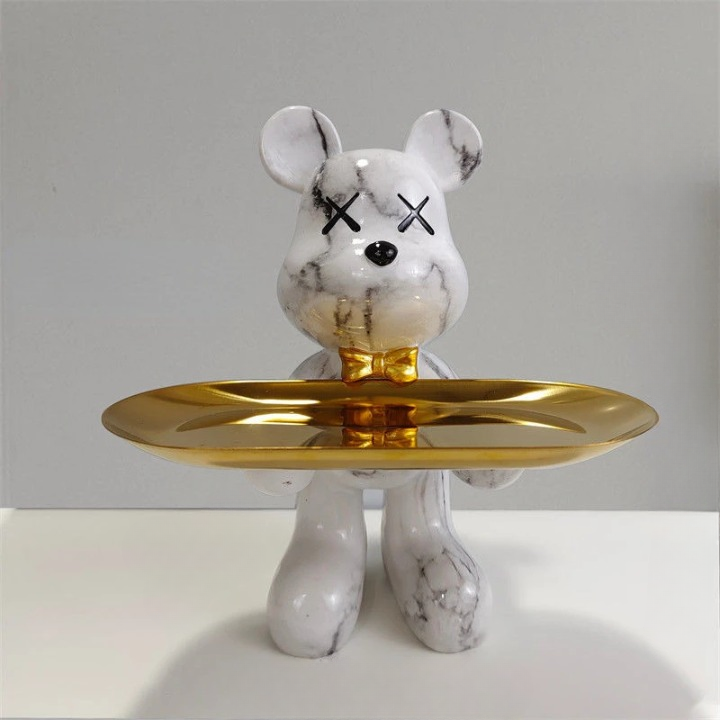 Craftbear - bjørnestatue med bakke