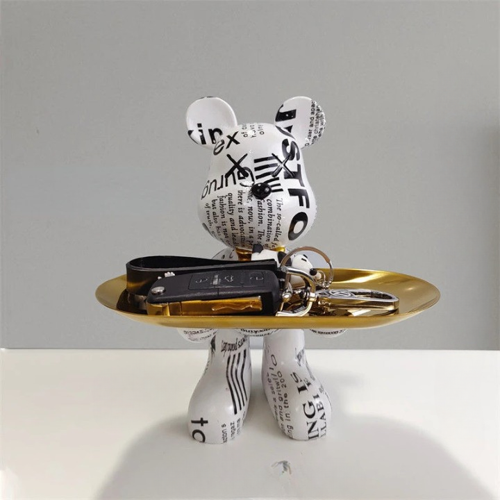 Craftbear - bjørnestatue med bakke