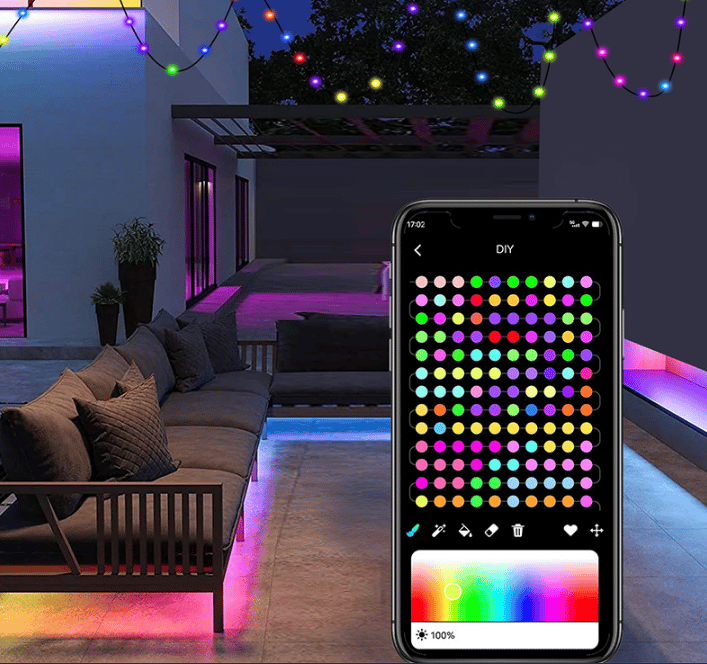 Smart regnbue led permanent dekorativt lys