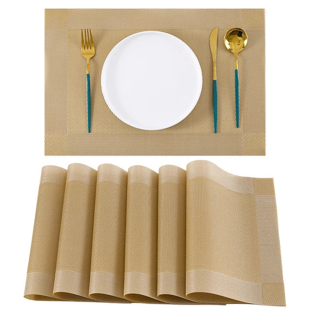 GoldenMinimalist - varmebestandige vævede dækkeservietter
