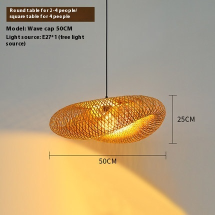 Ecolush loftslampe - håndlavet rattan pendel - rustik boho-lampe