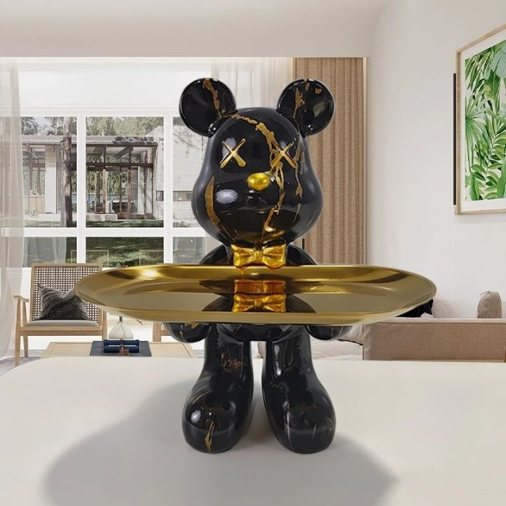 Craftbear - bjørnestatue med bakke