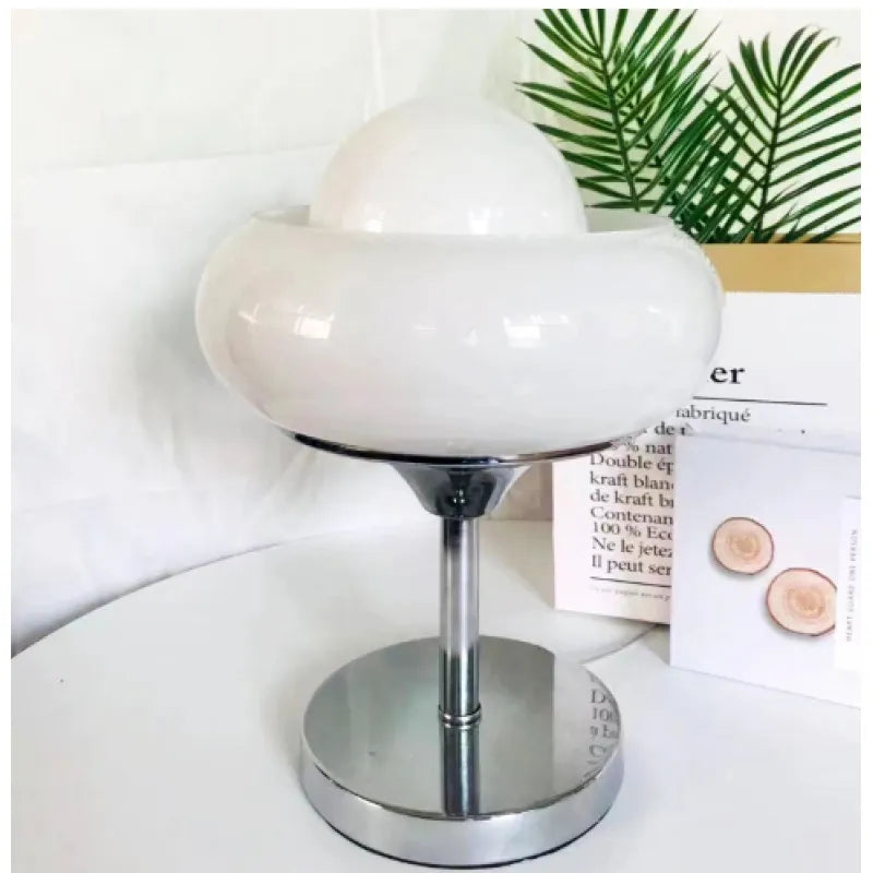 Vintage bauahus glas bordlampe