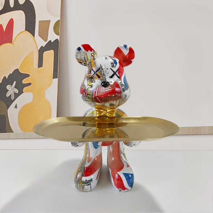 Craftbear - bjørnestatue med bakke