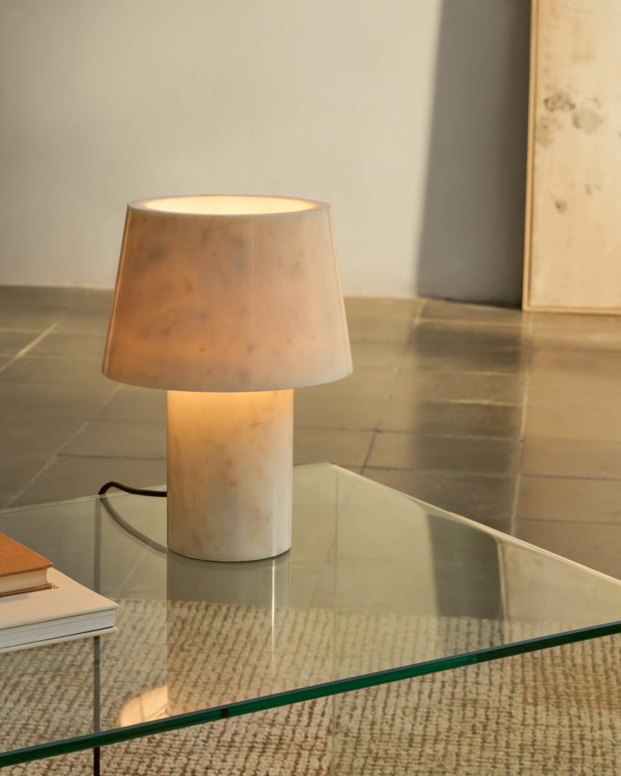 Alaro bordlampe i hvid marmor