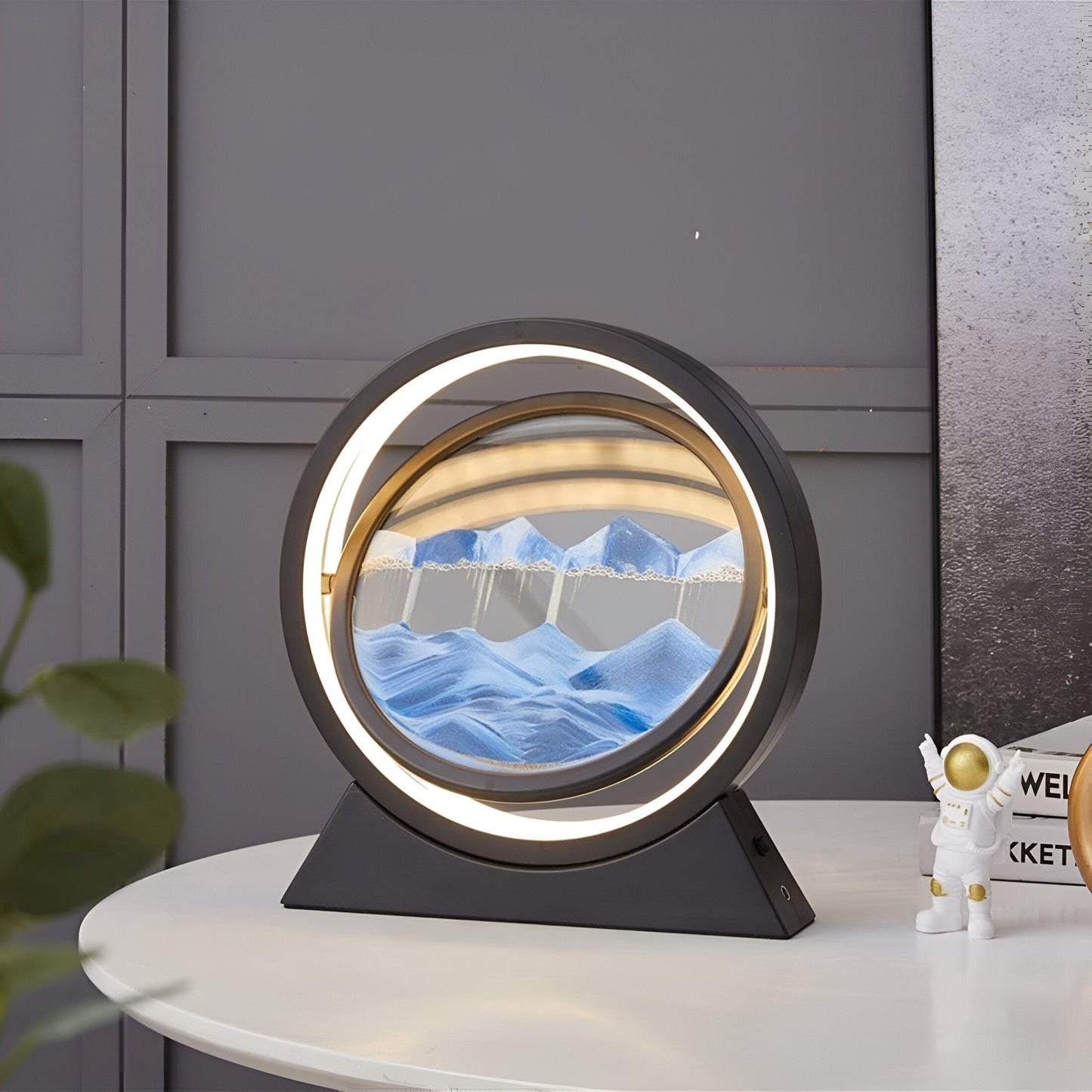 Sands of time - sand art led-bordlampe - roterende sandkunstlampe