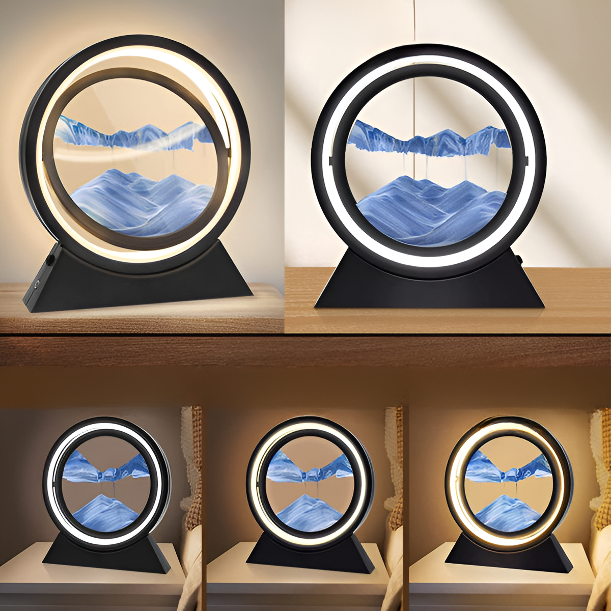 Sands of time - sand art led-bordlampe - roterende sandkunstlampe