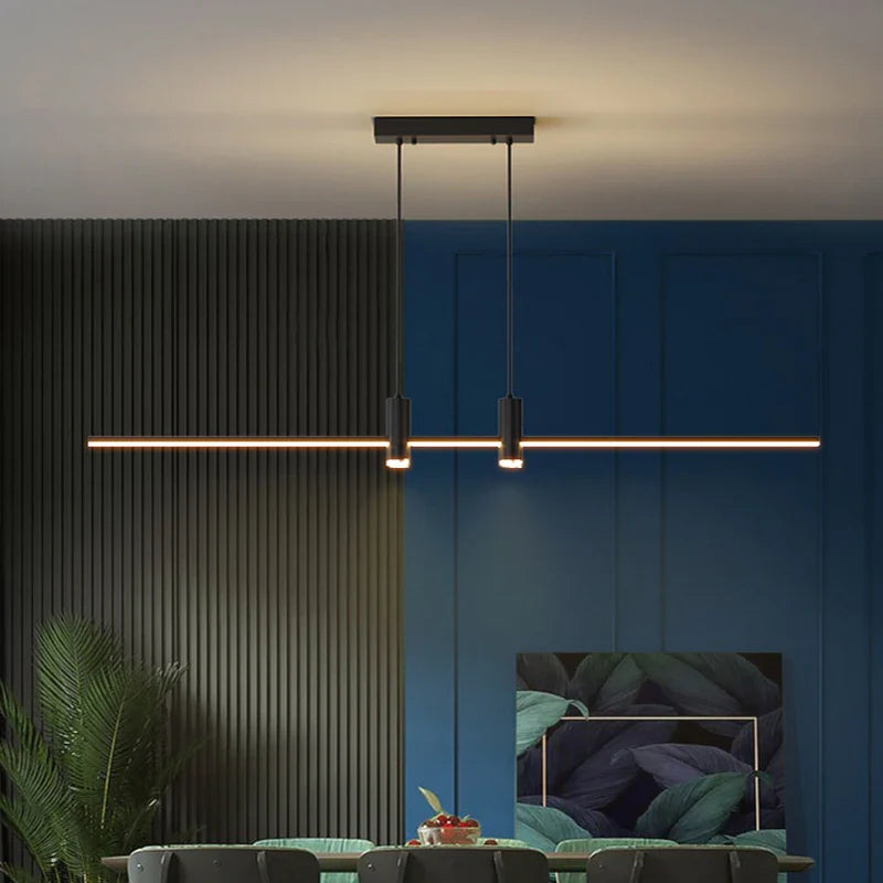 Linearglow - moderne minimalistisk lysekrone til spisestuen