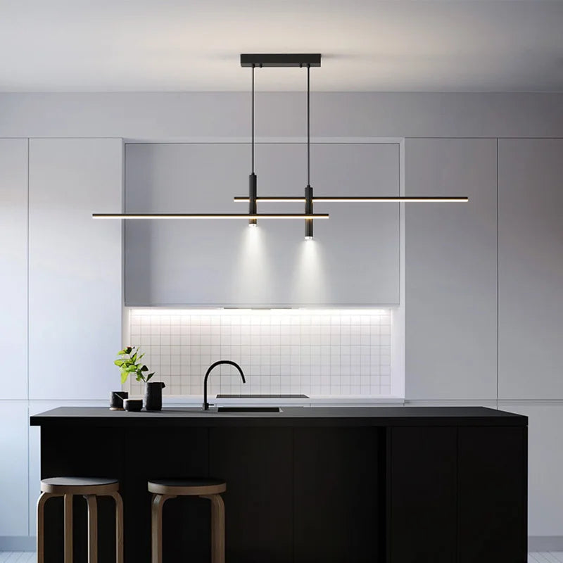 Linearglow - moderne minimalistisk lysekrone til spisestuen