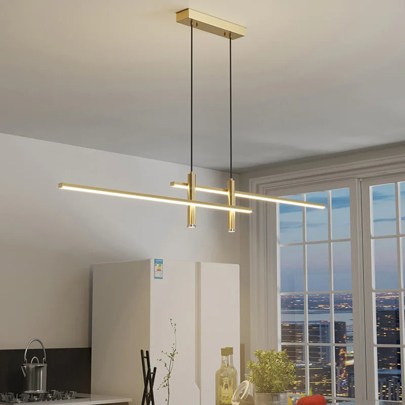 Linearglow - moderne minimalistisk lysekrone til spisestuen