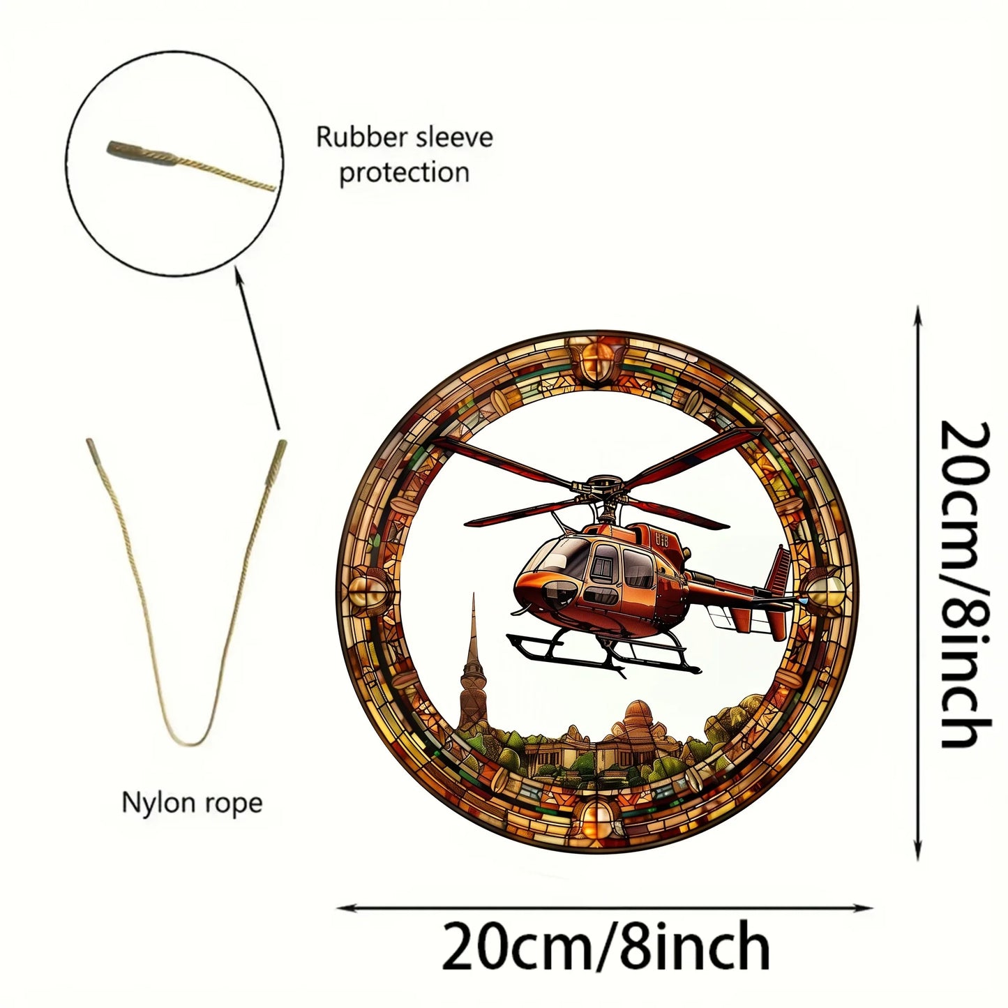 Roundglass - helikopter suncatcher