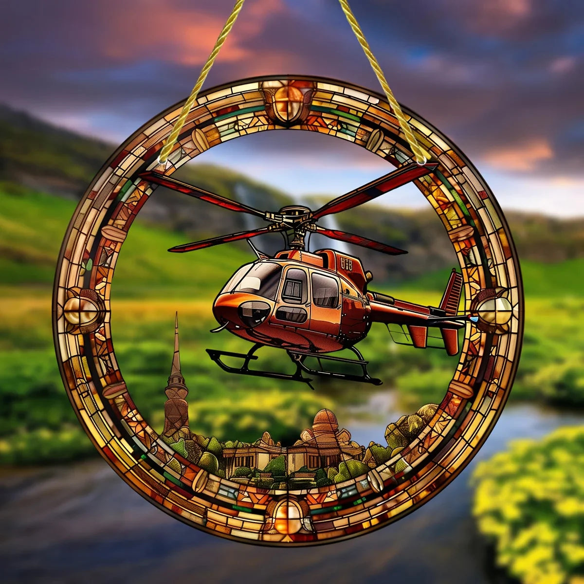 Roundglass - helikopter suncatcher