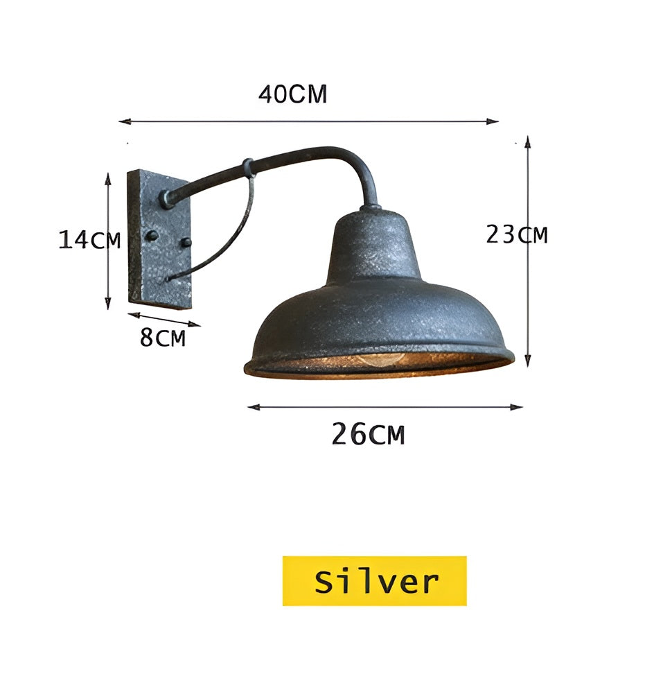 Aisle jernvægslampe - antik vintage staldlampe - sort industriel væglampe
