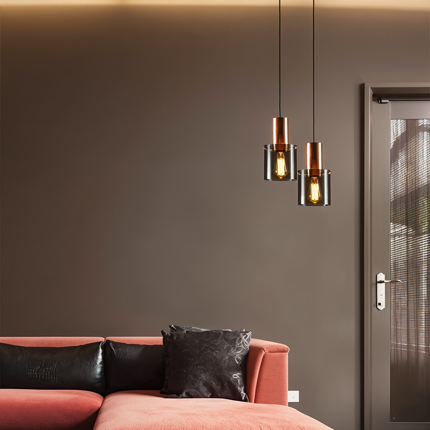 Bottlelite hængelampe - moderne cylindrisk led-pendel lavet af robust glas