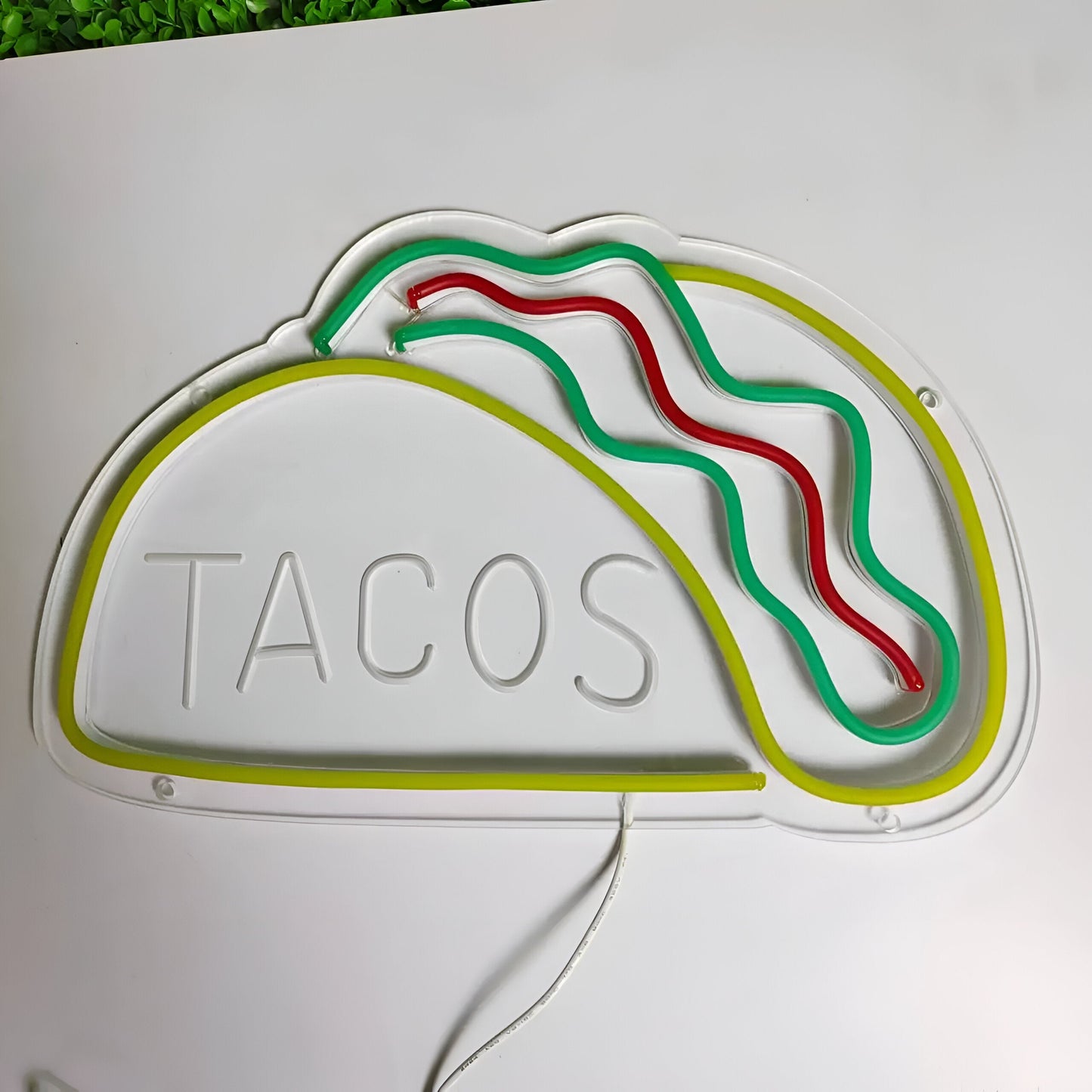 Fastfood neonskilt - farverigt fastfoodskilt - usb-natlys