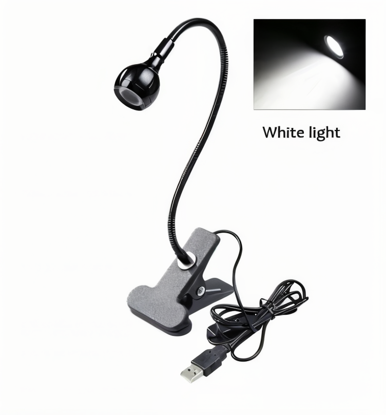 Clipnglow skrivebordslampe - 360° drejelig, usb-drevet, fleksibel skrivebordslampe