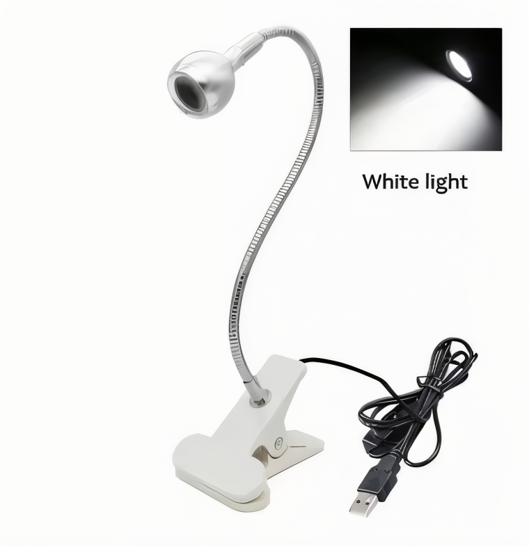 Clipnglow skrivebordslampe - 360° drejelig, usb-drevet, fleksibel skrivebordslampe