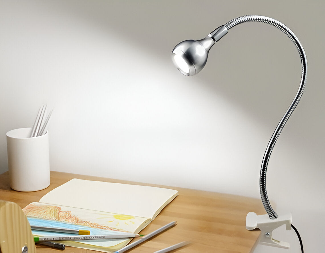 Clipnglow skrivebordslampe - 360° drejelig, usb-drevet, fleksibel skrivebordslampe