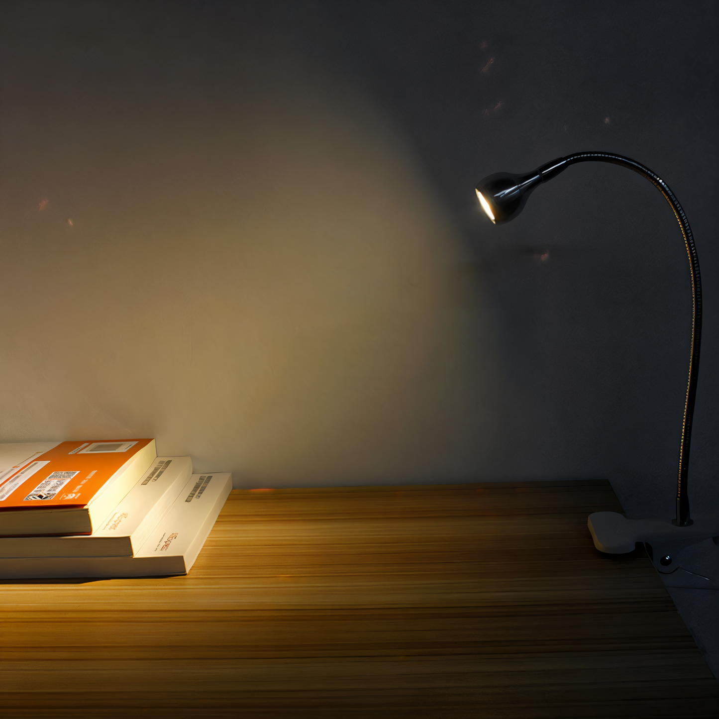Clipnglow skrivebordslampe - 360° drejelig, usb-drevet, fleksibel skrivebordslampe