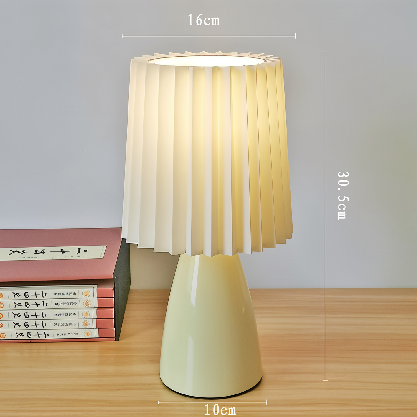 Conepleated bordlampe - led keramisk milkshake skrivebordslampe
