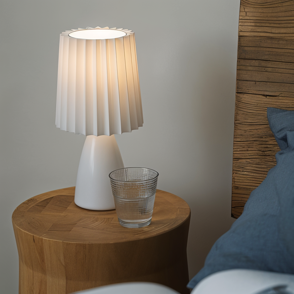 Conepleated bordlampe - led keramisk milkshake skrivebordslampe