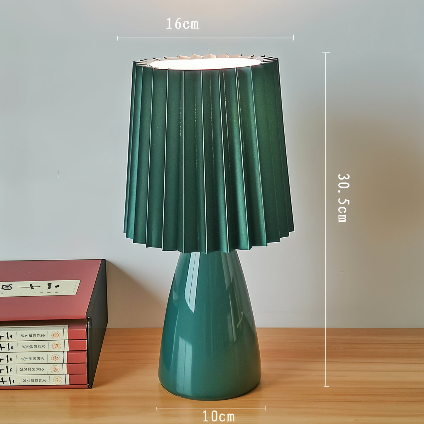 Conepleated bordlampe - led keramisk milkshake skrivebordslampe