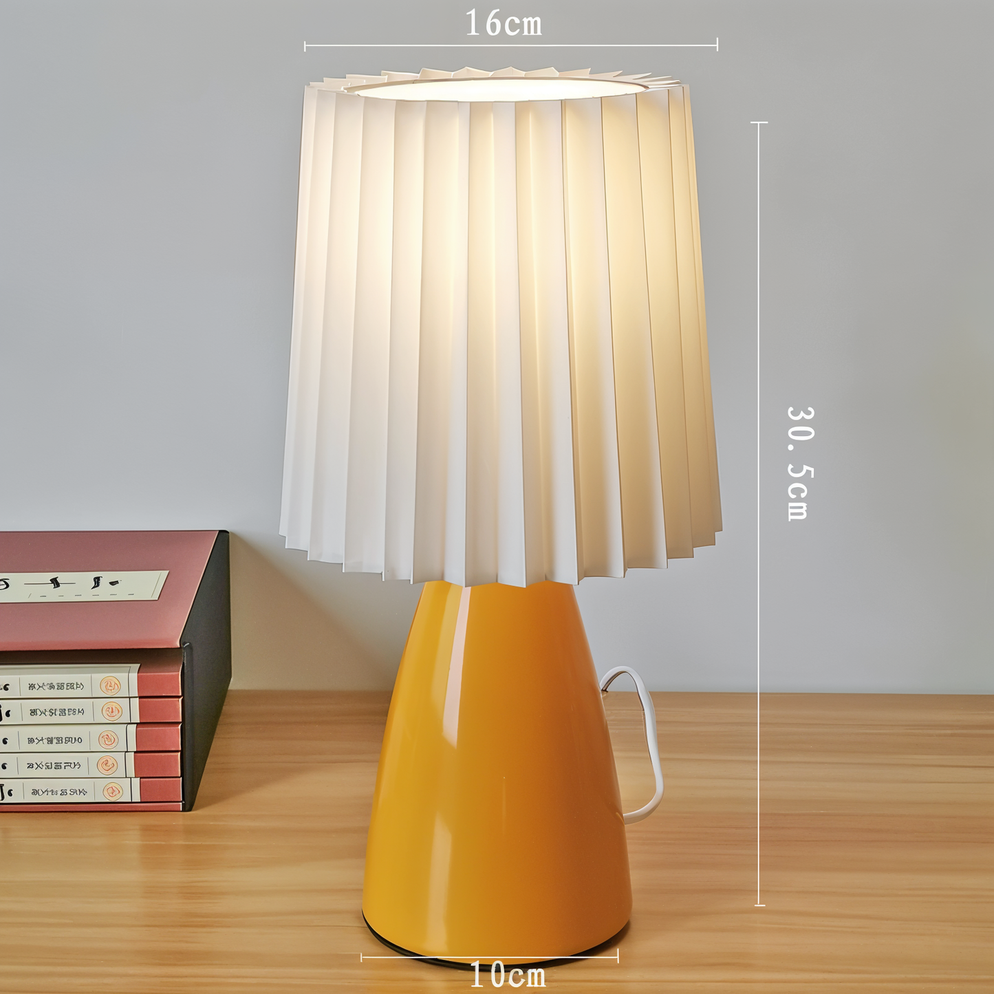 Conepleated bordlampe - led keramisk milkshake skrivebordslampe