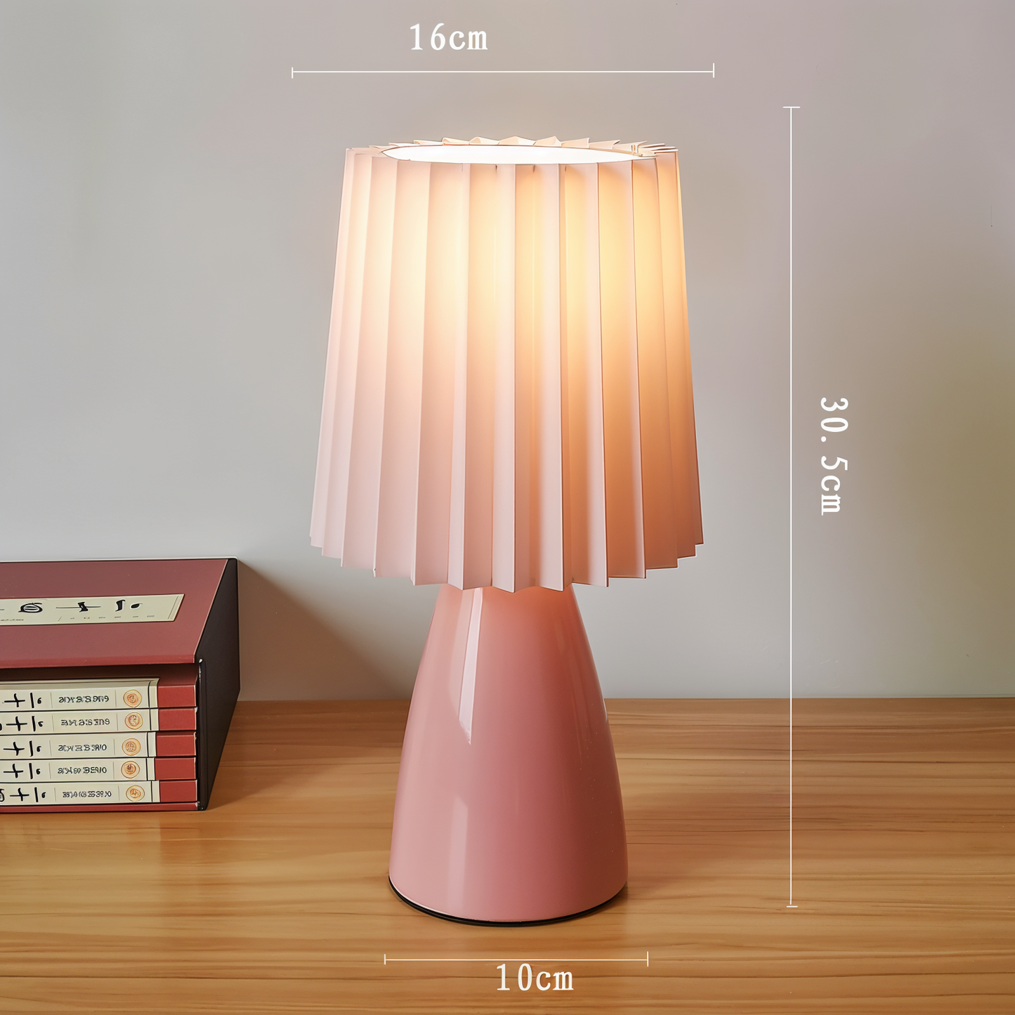 Conepleated bordlampe - led keramisk milkshake skrivebordslampe