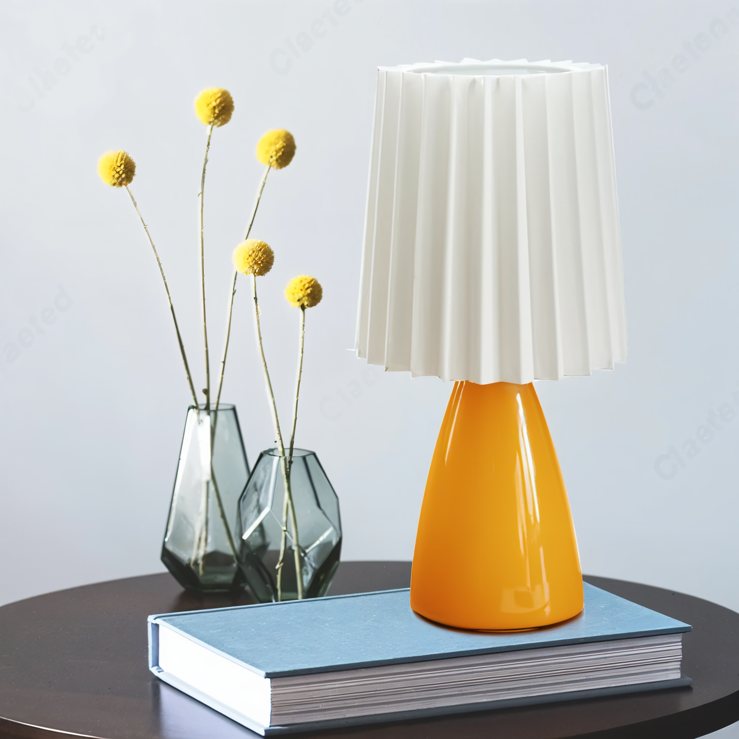 Conepleated bordlampe - led keramisk milkshake skrivebordslampe