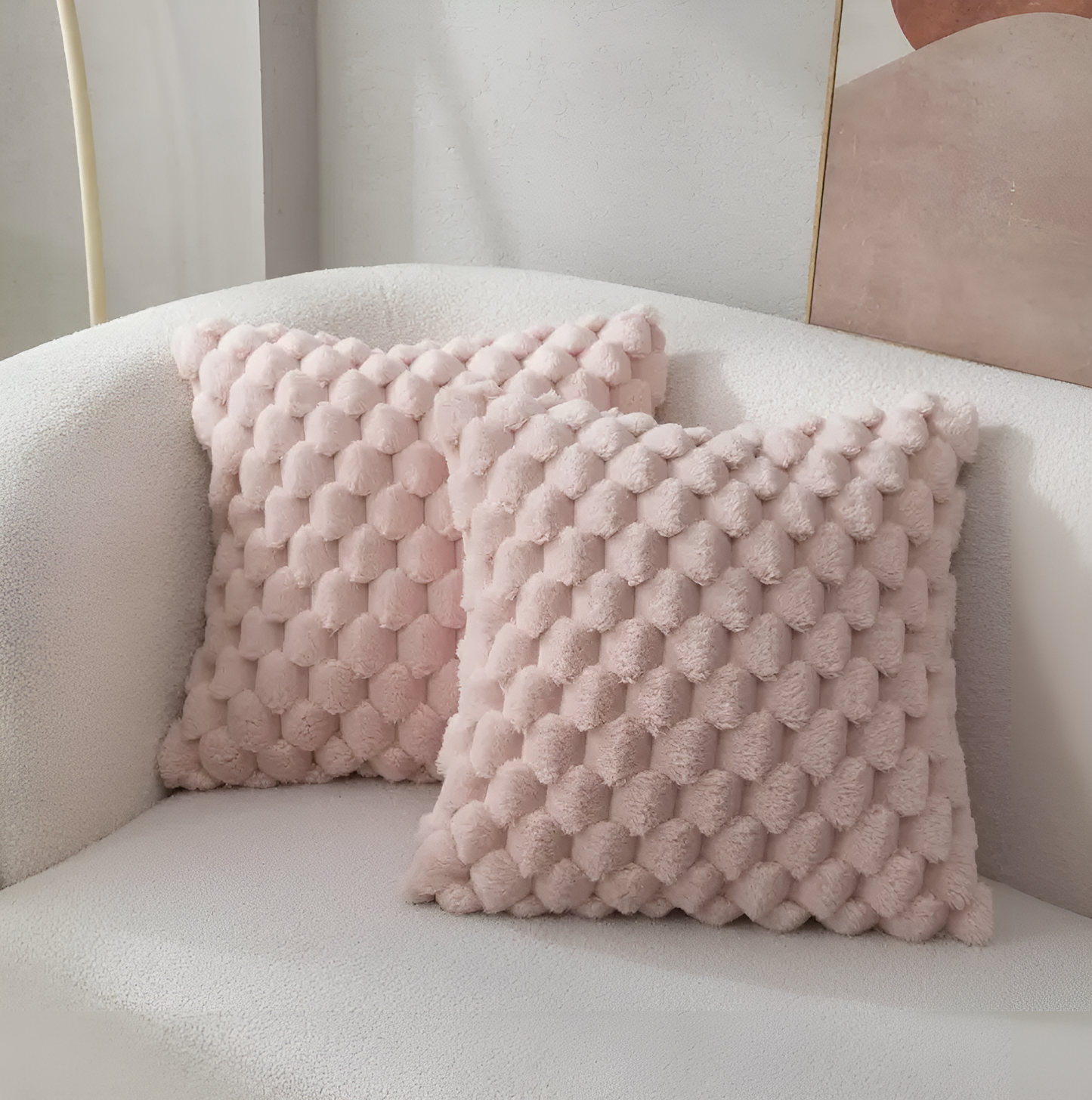 Cozyweave - luksuriøst, blødt pudebetræk med fluffy, mønstret betræk