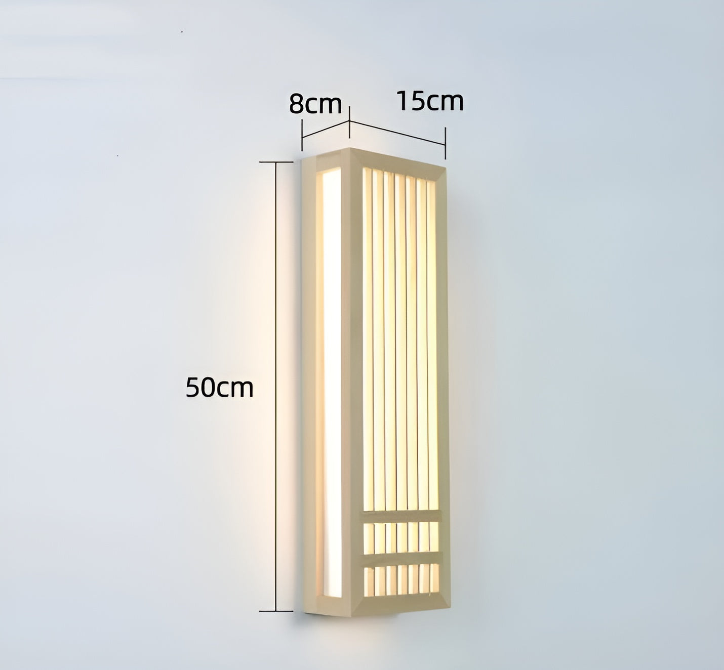 Doaglow japansk væglampe i træ - moderne japansk belysning i træ og akryl