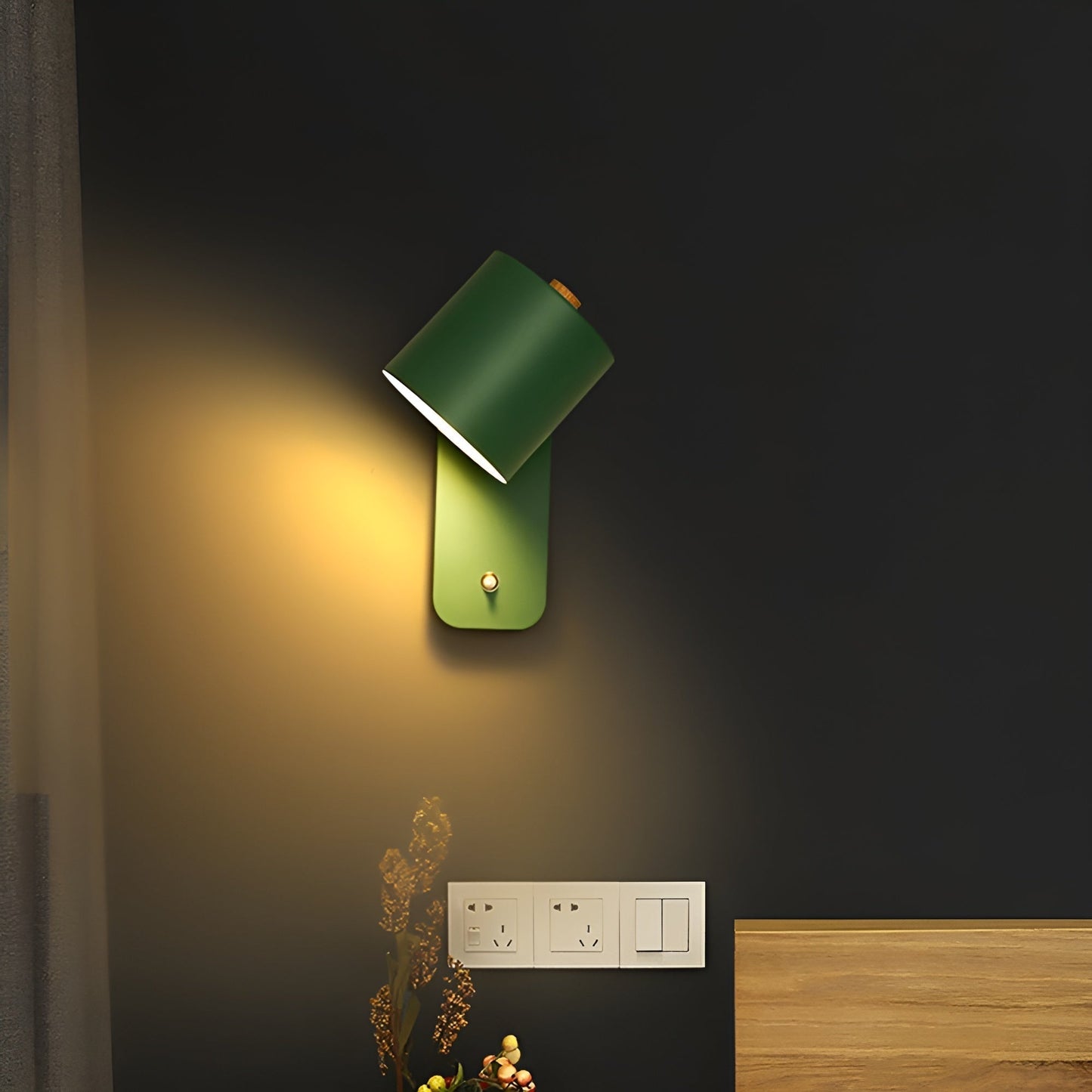 Easypush-væglampe - roterbar mini-led-cylinderlampe