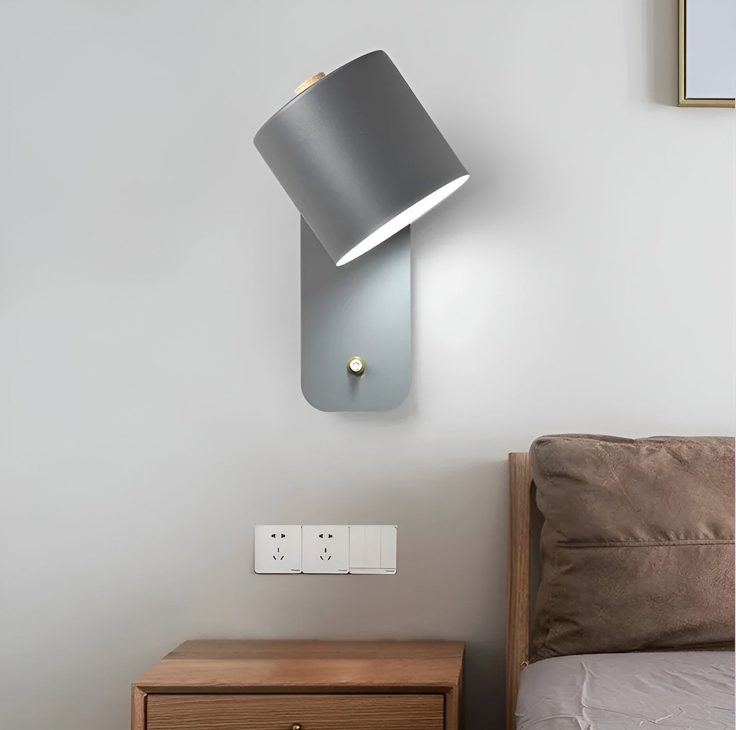 Easypush-væglampe - roterbar mini-led-cylinderlampe