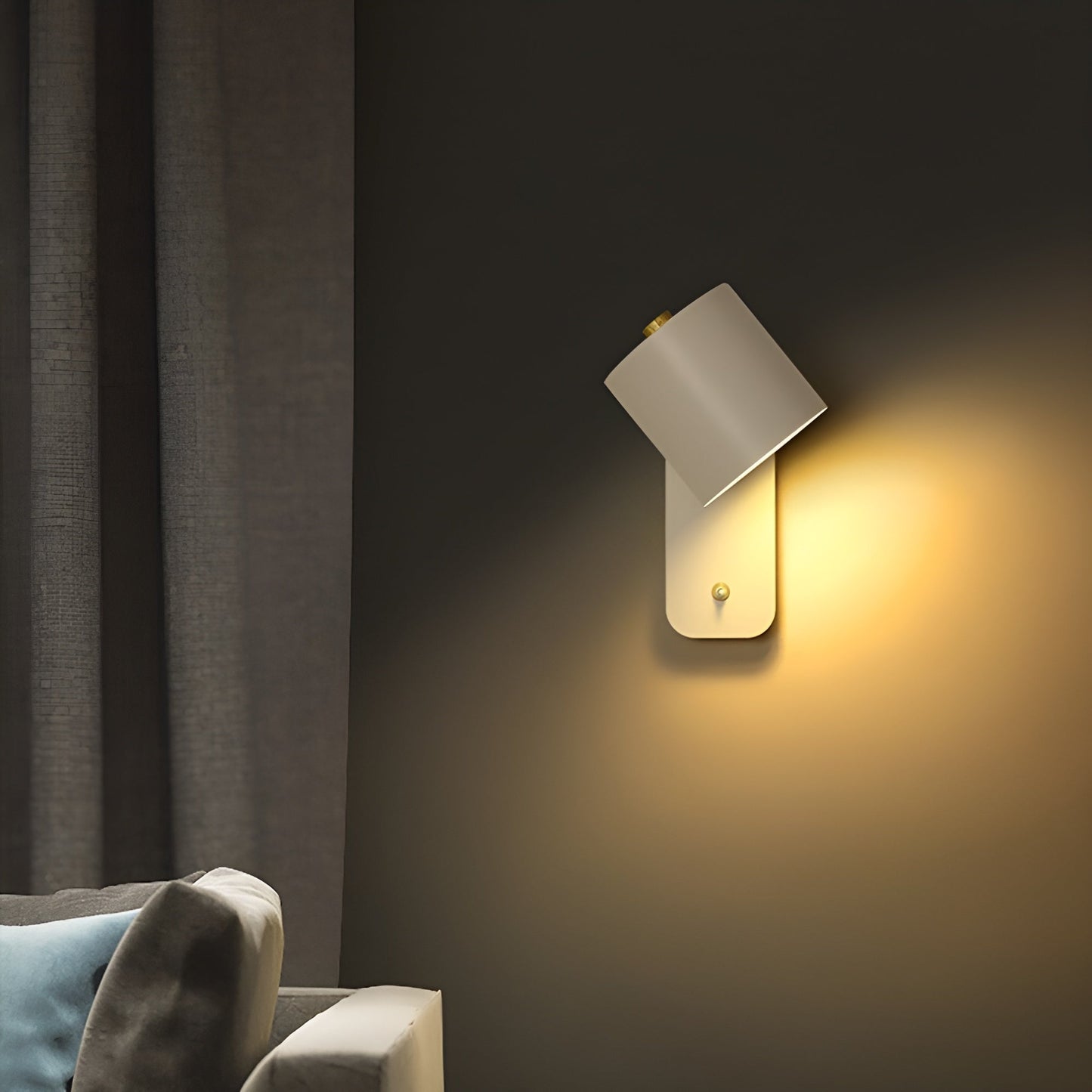 Easypush-væglampe - roterbar mini-led-cylinderlampe
