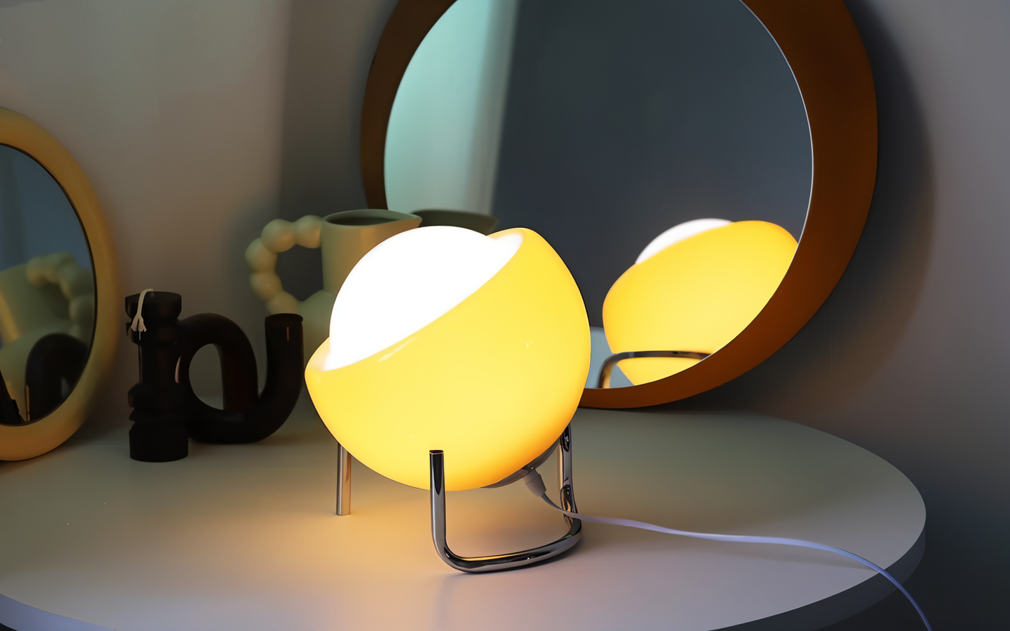Eyeart bordlampe - orange bordlampe i glas