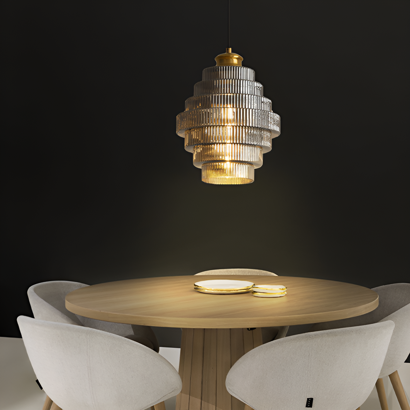 Curve - arkaisk lysekrone med aftrappet design