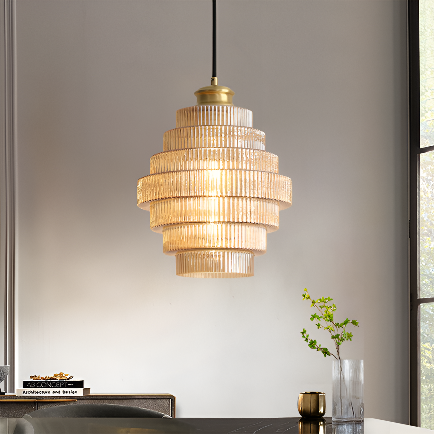 Curve - arkaisk lysekrone med aftrappet design
