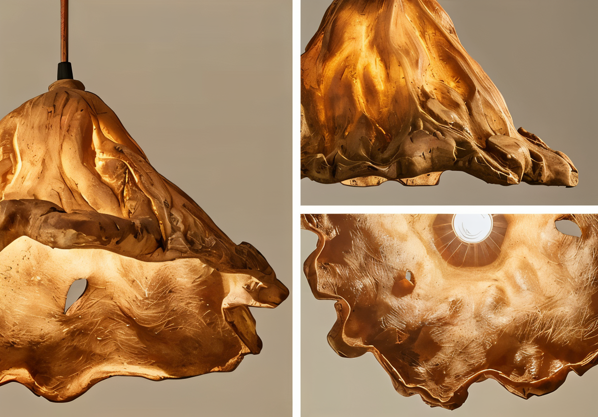 Fiery pendel - kunstnerisk vulkan-designet hængelampe i resin