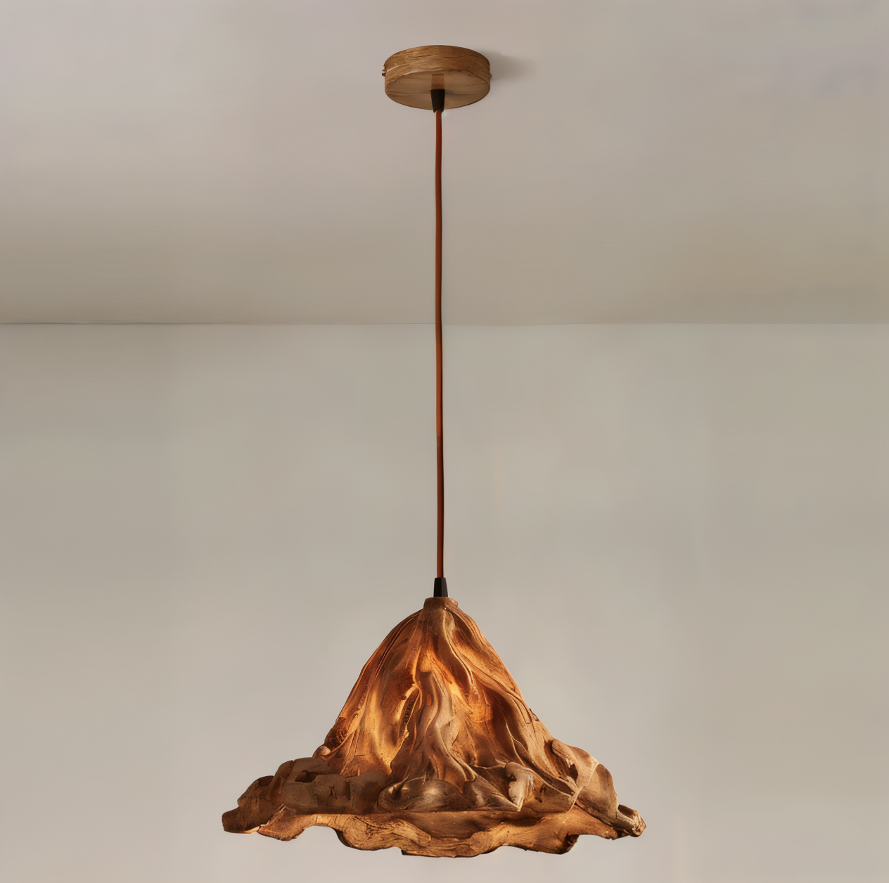 Fiery pendel - kunstnerisk vulkan-designet hængelampe i resin
