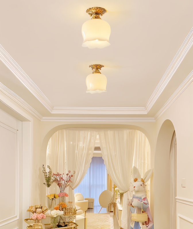 Flourishglo loftslampe - dekorativ vintage resin blomsterformet led-loftslampe