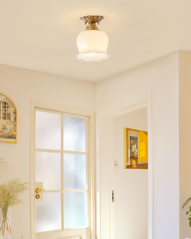 Flourishglo loftslampe - dekorativ vintage resin blomsterformet led-loftslampe