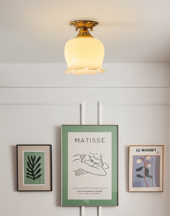 Flourishglo loftslampe - dekorativ vintage resin blomsterformet led-loftslampe