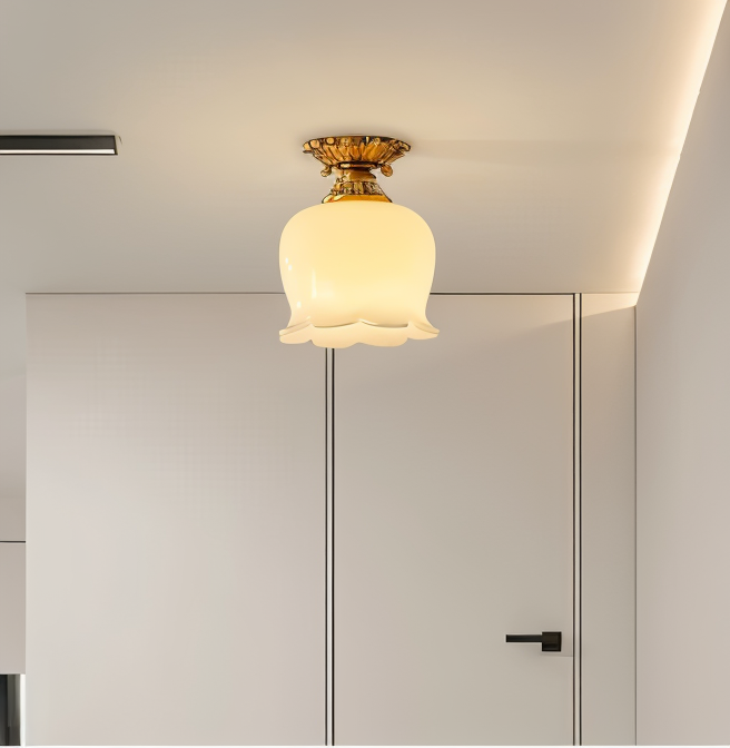 Flourishglo loftslampe - dekorativ vintage resin blomsterformet led-loftslampe