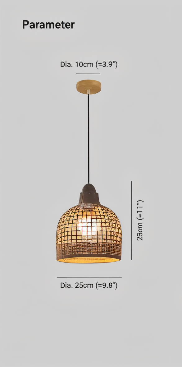 Vævet kuppelpendel - håndlavet loftslampe i bambus